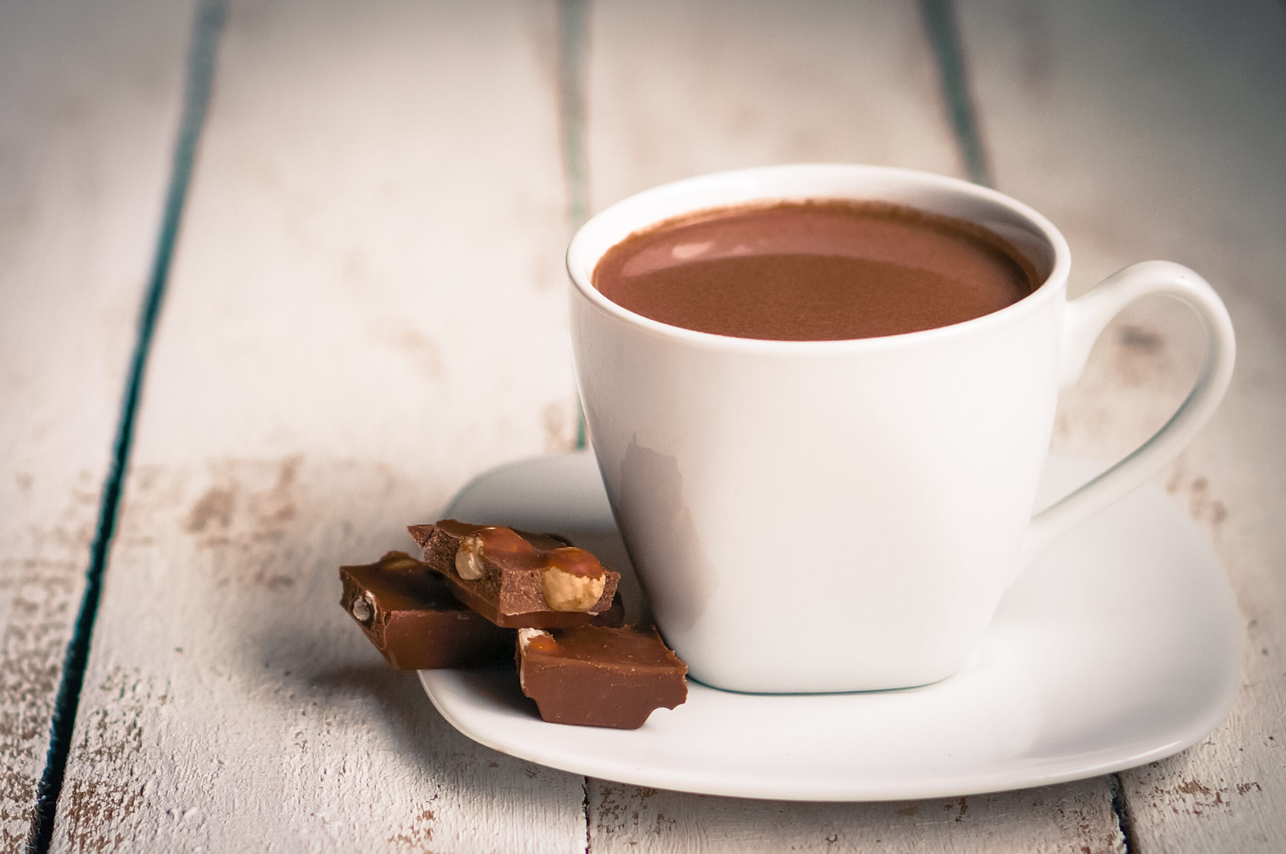 Cup,Of,Hot,Chocolate,On,Wooden,Background